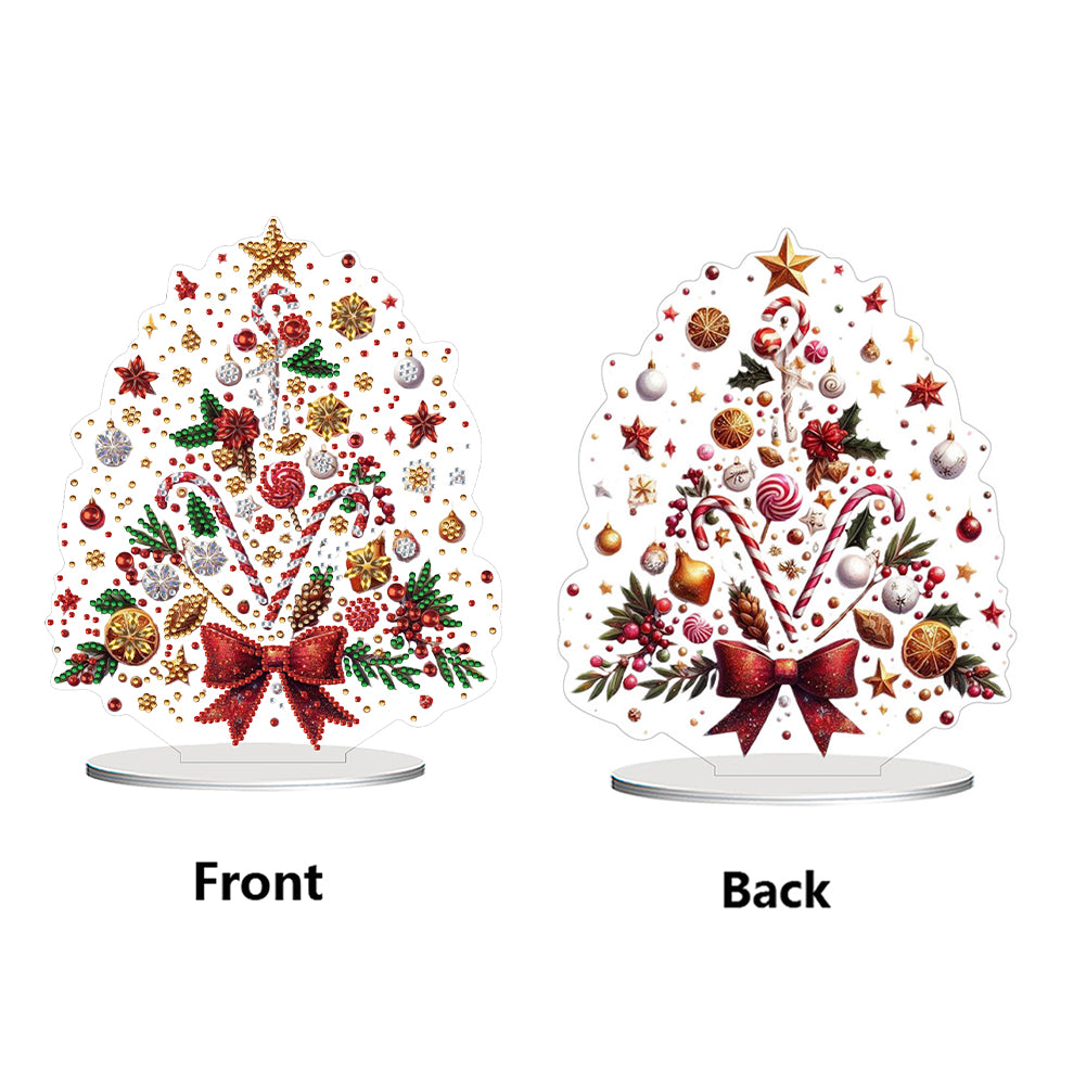 2D Flat Christmas Tree Print DIY Diamond Painting Tabletop Ornaments Decorations
