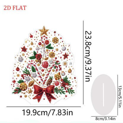 2D Flat Christmas Tree Print DIY Diamond Painting Tabletop Ornaments Decorations