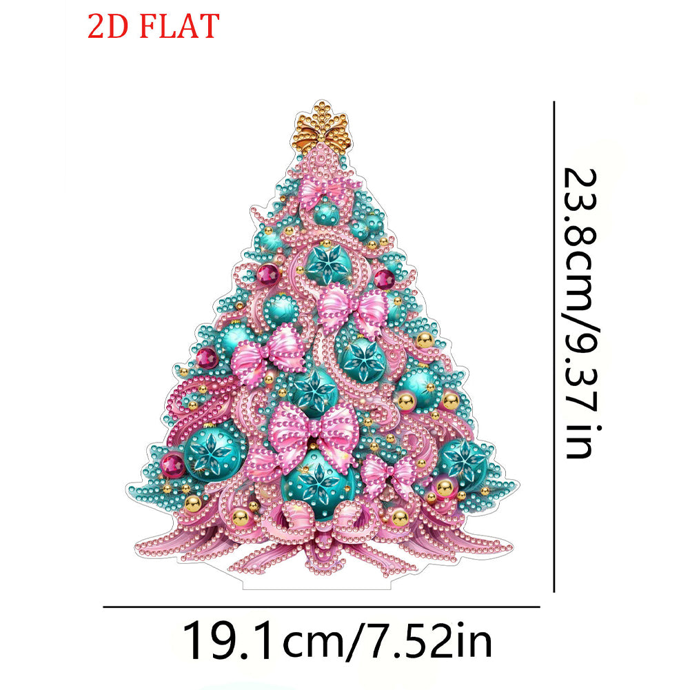 2D Flat Christmas Tree Print DIY Diamond Painting Tabletop Ornaments Decorations