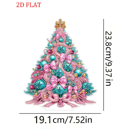 2D Flat Christmas Tree Print DIY Diamond Painting Tabletop Ornaments Decorations