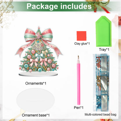 2D Flat Christmas Tree Print DIY Diamond Painting Tabletop Ornaments Decorations