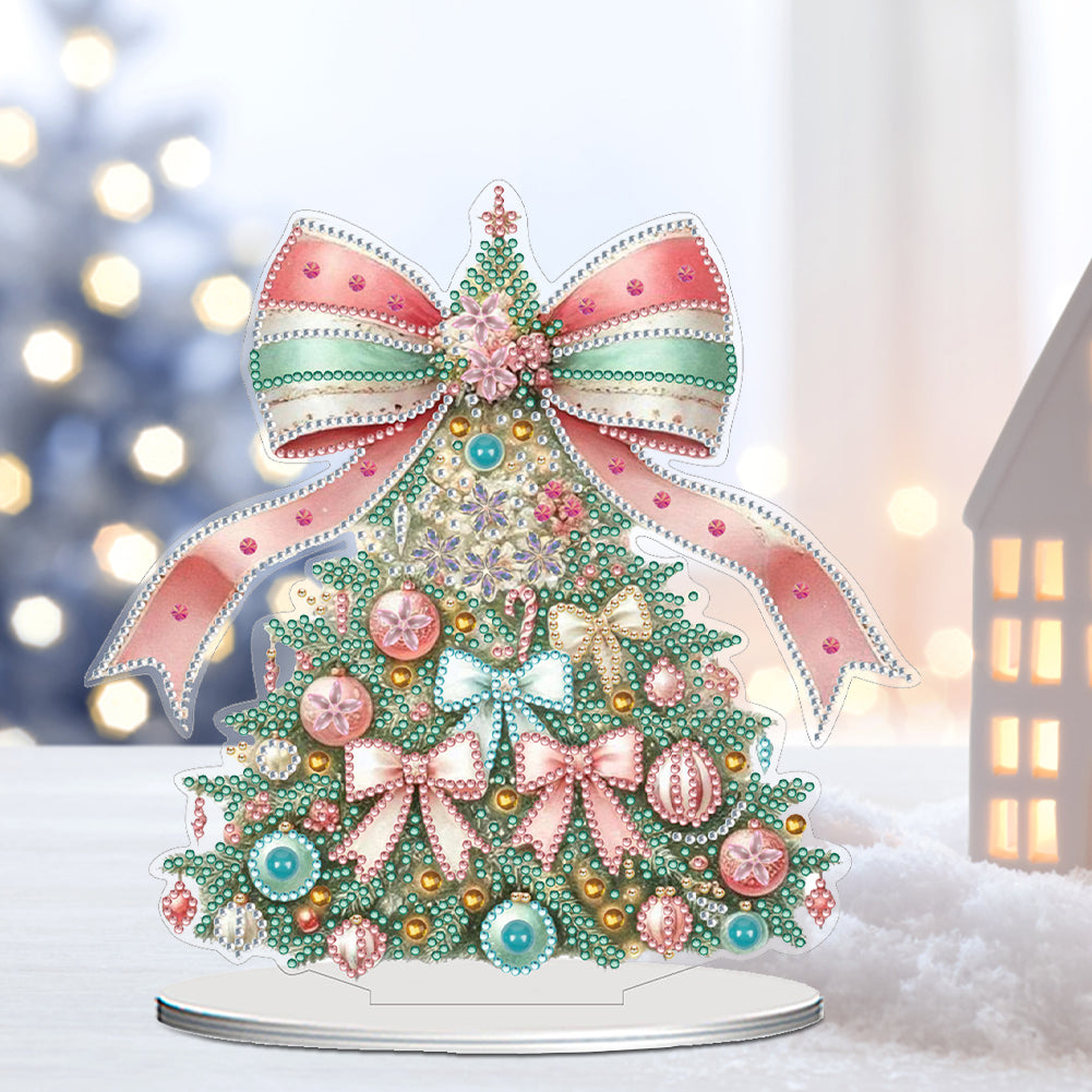 2D Flat Christmas Tree Print DIY Diamond Painting Tabletop Ornaments Decorations