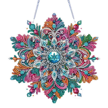 Snowflake Theme 2D/Flat DIY Hanging Diamond Art Kits Home Wall Decoration Crafts