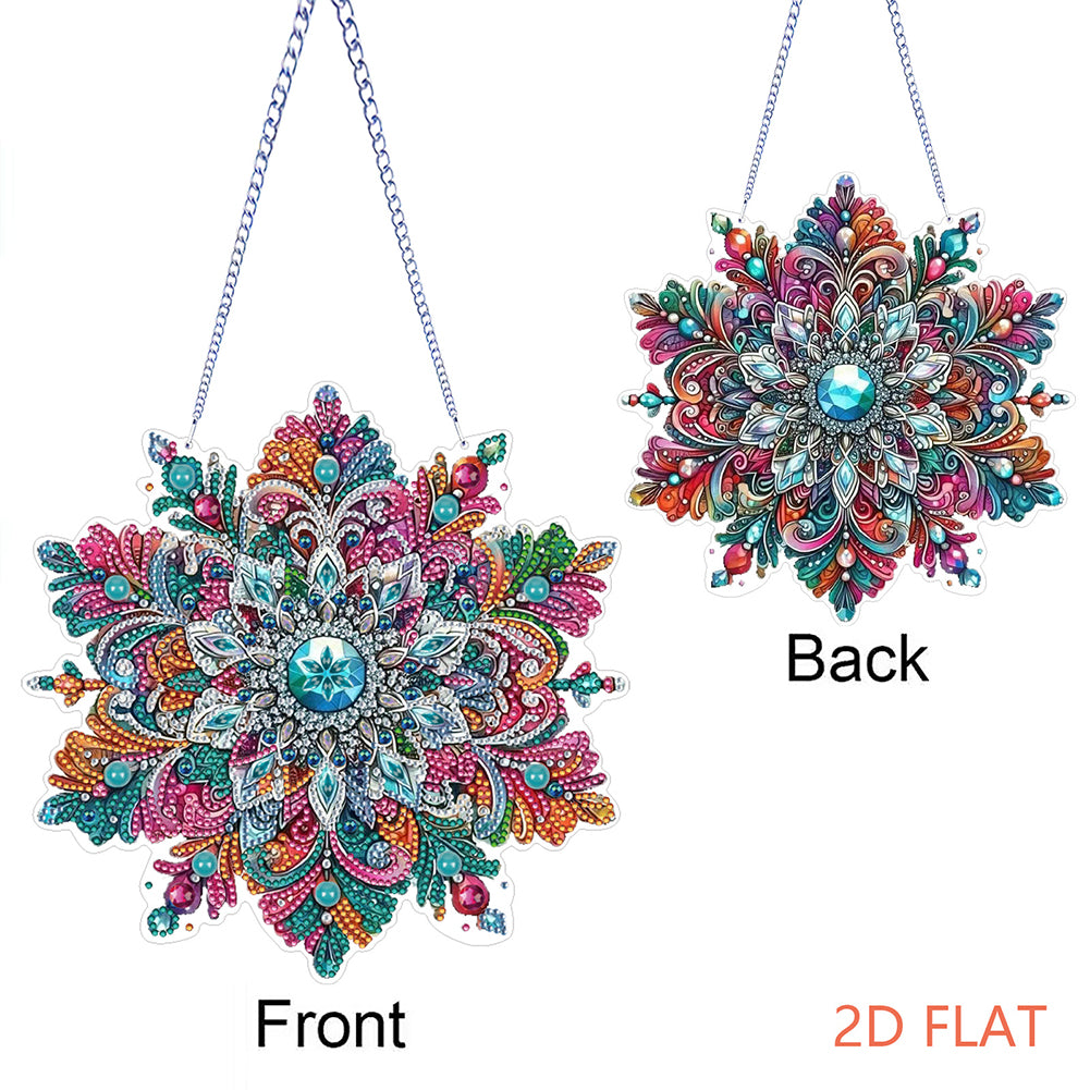 Snowflake Theme 2D/Flat DIY Hanging Diamond Art Kits Home Wall Decoration Crafts