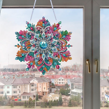 Snowflake Theme 2D/Flat DIY Hanging Diamond Art Kits Home Wall Decoration Crafts