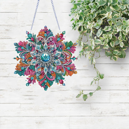 Snowflake Theme 2D/Flat DIY Hanging Diamond Art Kits Home Wall Decoration Crafts