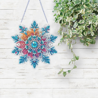 Snowflake Theme 2D/Flat DIY Hanging Diamond Art Kits Home Wall Decoration Crafts