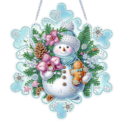 Snowflake Theme 2D/Flat DIY Hanging Diamond Art Kits Home Wall Decoration Crafts