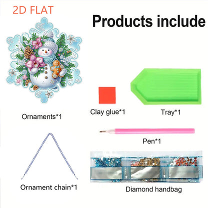 Snowflake Theme 2D/Flat DIY Hanging Diamond Art Kits Home Wall Decoration Crafts