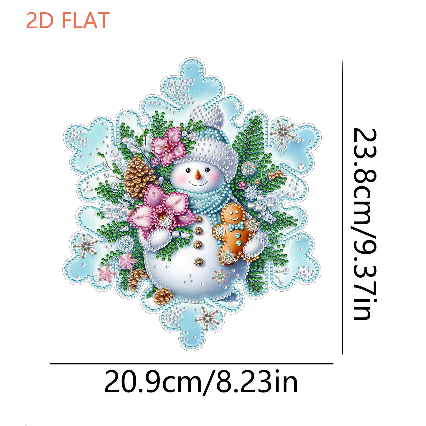 Snowflake Theme 2D/Flat DIY Hanging Diamond Art Kits Home Wall Decoration Crafts