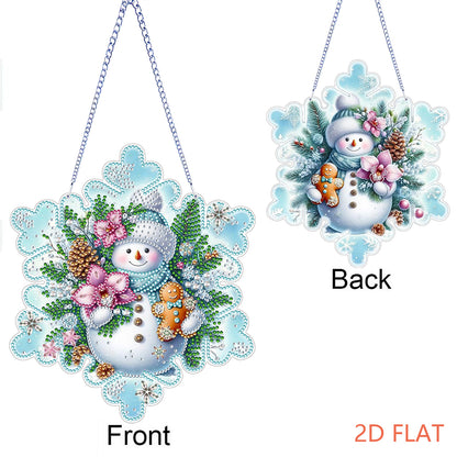 Snowflake Theme 2D/Flat DIY Hanging Diamond Art Kits Home Wall Decoration Crafts