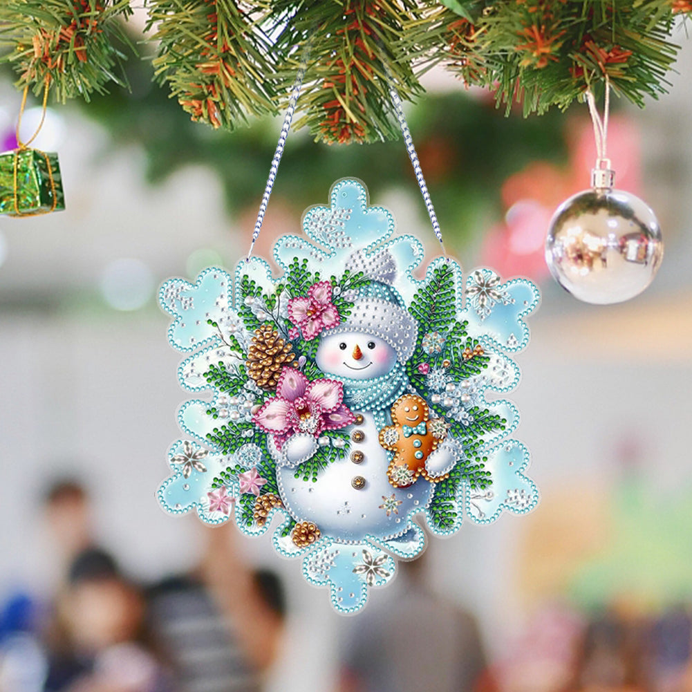 Snowflake Theme 2D/Flat DIY Hanging Diamond Art Kits Home Wall Decoration Crafts