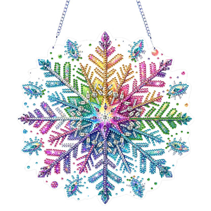 Snowflake Theme 2D/Flat DIY Hanging Diamond Art Kits Home Wall Decoration Crafts