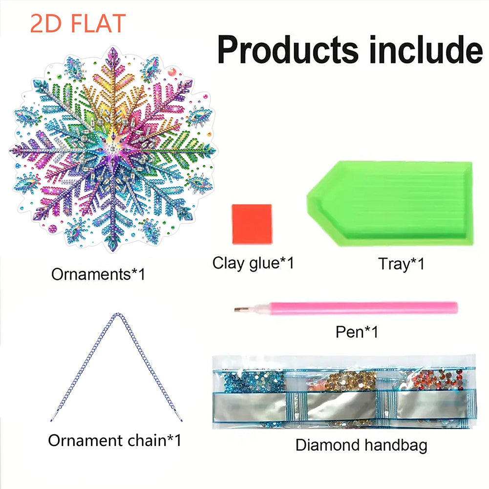 Snowflake Theme 2D/Flat DIY Hanging Diamond Art Kits Home Wall Decoration Crafts