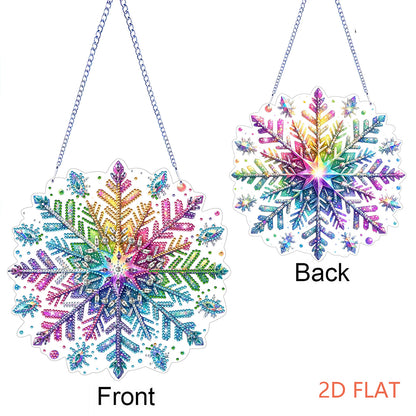 Snowflake Theme 2D/Flat DIY Hanging Diamond Art Kits Home Wall Decoration Crafts