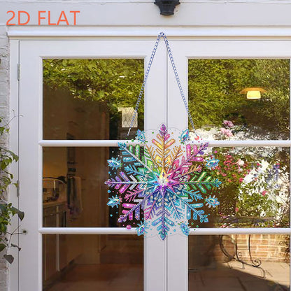 Snowflake Theme 2D/Flat DIY Hanging Diamond Art Kits Home Wall Decoration Crafts