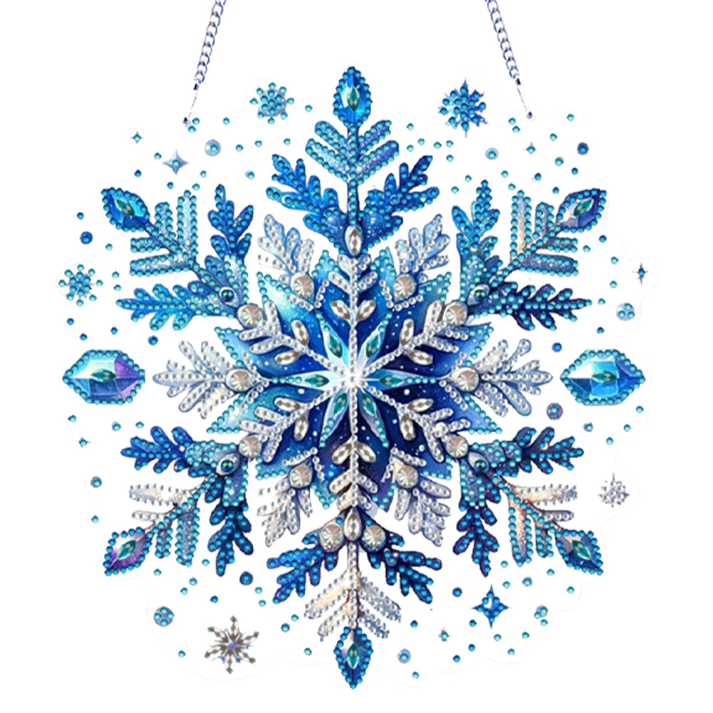 Snowflake Theme 2D/Flat DIY Hanging Diamond Art Kits Home Wall Decoration Crafts