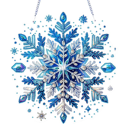 Snowflake Theme 2D/Flat DIY Hanging Diamond Art Kits Home Wall Decoration Crafts