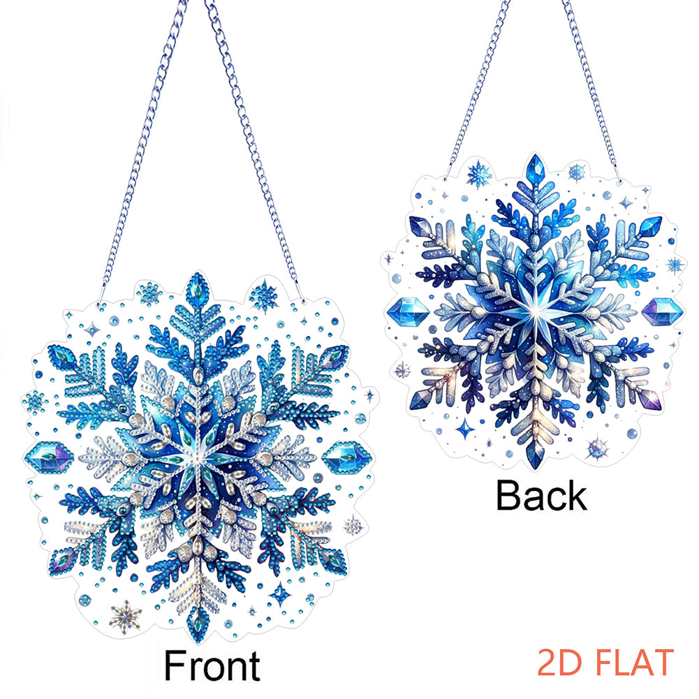Snowflake Theme 2D/Flat DIY Hanging Diamond Art Kits Home Wall Decoration Crafts