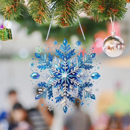 Snowflake Theme 2D/Flat DIY Hanging Diamond Art Kits Home Wall Decoration Crafts