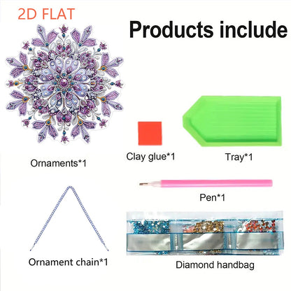 Snowflake Theme 2D/Flat DIY Hanging Diamond Art Kits Home Wall Decoration Crafts