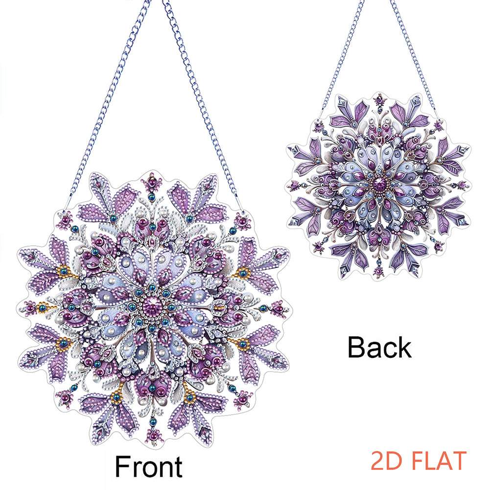 Snowflake Theme 2D/Flat DIY Hanging Diamond Art Kits Home Wall Decoration Crafts