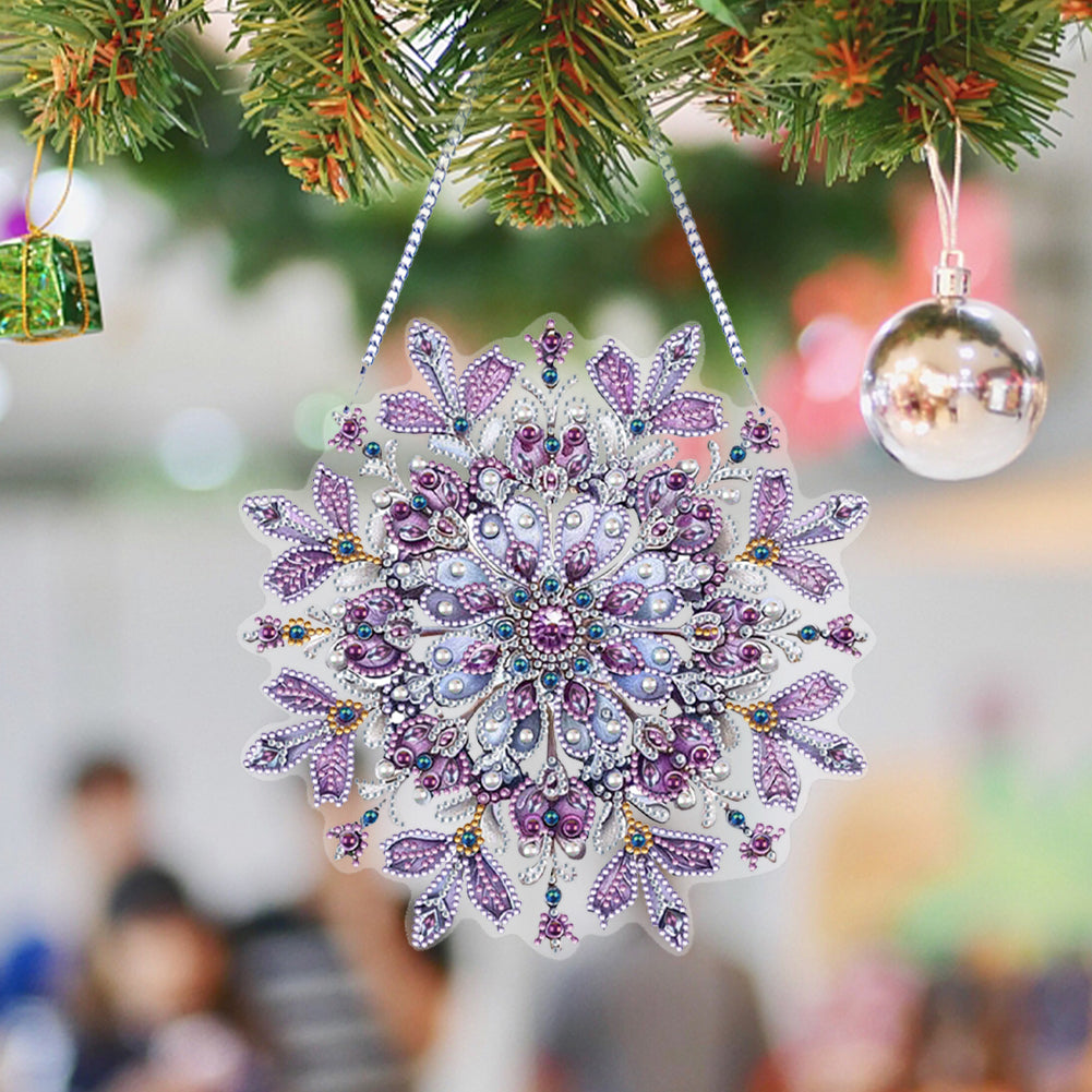 Snowflake Theme 2D/Flat DIY Hanging Diamond Art Kits Home Wall Decoration Crafts