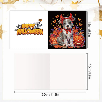 6PCS DIY Diamond Art Greeting Cards Halloween Designs for Halloween and Holidays