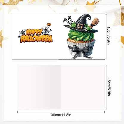 6PCS DIY Diamond Art Greeting Cards Halloween Designs for Halloween and Holidays