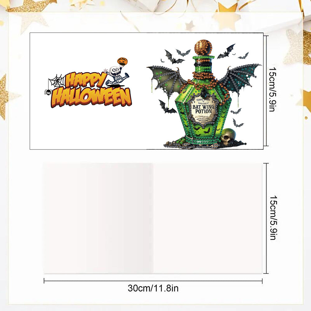 6PCS DIY Diamond Art Greeting Cards Halloween Designs for Halloween and Holidays