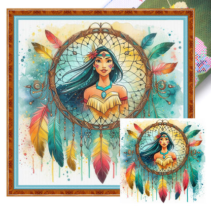 Dream Catcher Girl - 11CT Stamped Cross Stitch 40*40CM