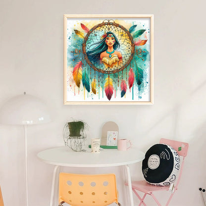 Dream Catcher Girl - 11CT Stamped Cross Stitch 40*40CM