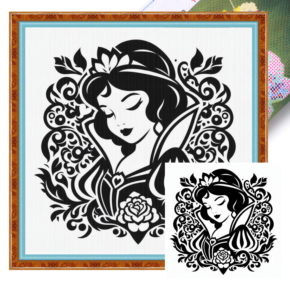 Silhouette Snow White - 11CT Stamped Cross Stitch 40*40CM