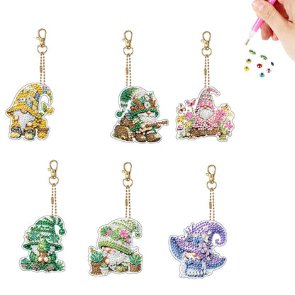 Double Sided Special Shape Animals Diamond Art Craft Keychain for Party Supplies