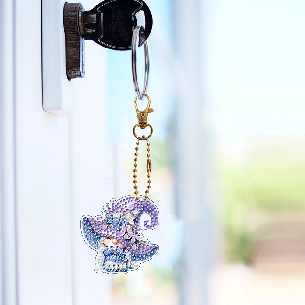Double Sided Special Shape Animals Diamond Art Craft Keychain for Party Supplies