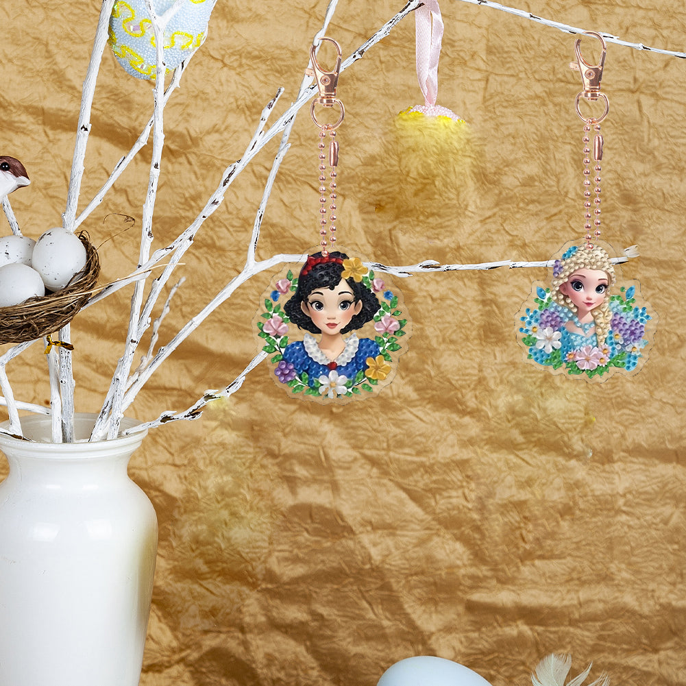 Double Sided Special Shape Animals Diamond Art Craft Keychain for Party Supplies