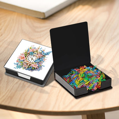 Leather Animals Diamond Painting Notecard Box Flowers Gem Art Sticky Note Holder