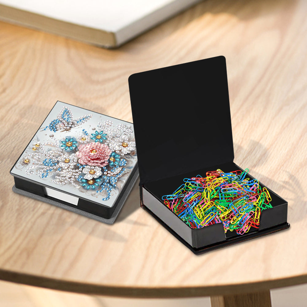 Leather Animals Diamond Painting Notecard Box Flowers Gem Art Sticky Note Holder
