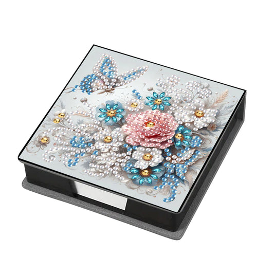 Leather Animals Diamond Painting Notecard Box Flowers Gem Art Sticky Note Holder