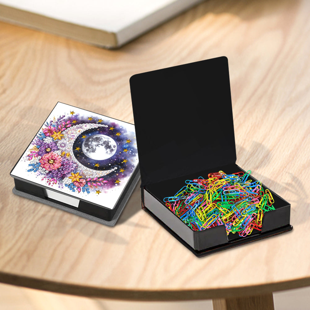 Leather Animals Diamond Painting Notecard Box Flowers Gem Art Sticky Note Holder