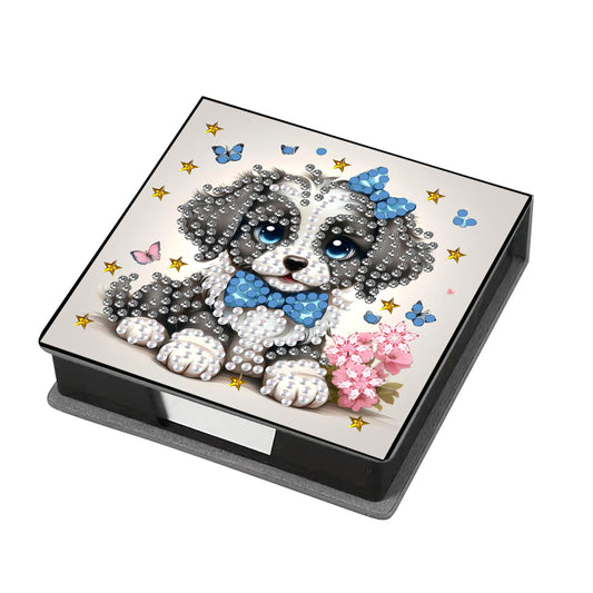 Leather Animals Diamond Painting Notecard Box Flowers Gem Art Sticky Note Holder