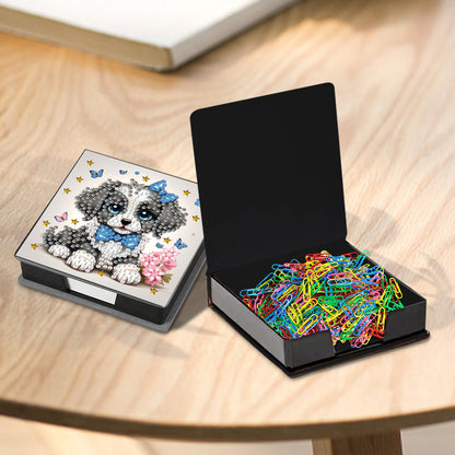 Leather Animals Diamond Painting Notecard Box Flowers Gem Art Sticky Note Holder