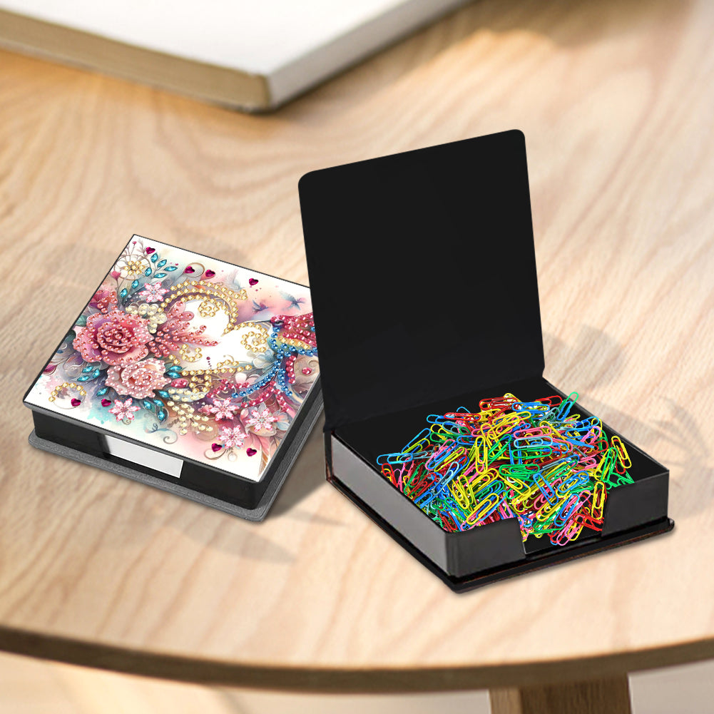 Leather Animals Diamond Painting Notecard Box Flowers Gem Art Sticky Note Holder