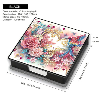 Leather Animals Diamond Painting Notecard Box Flowers Gem Art Sticky Note Holder
