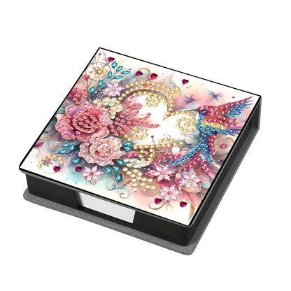 Leather Animals Diamond Painting Notecard Box Flowers Gem Art Sticky Note Holder