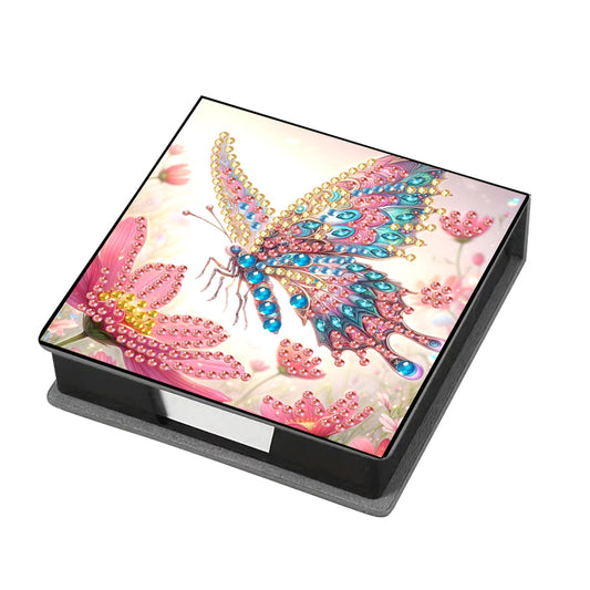 Leather Animals Diamond Painting Notecard Box Flowers Gem Art Sticky Note Holder