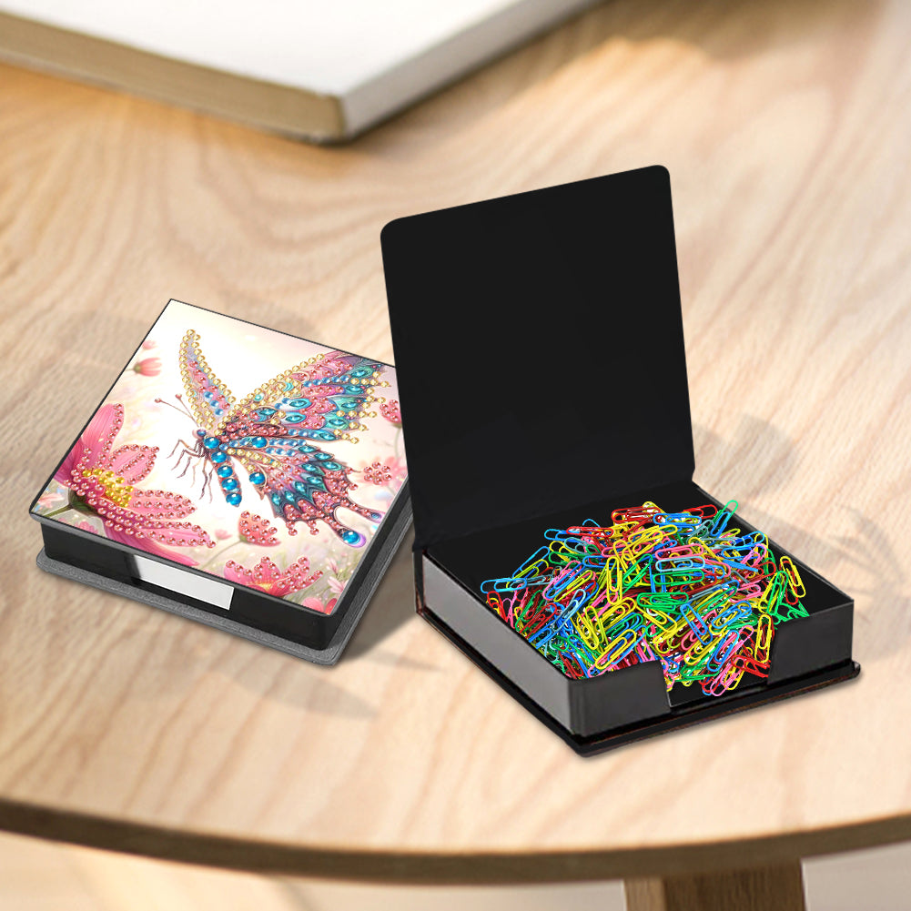 Leather Animals Diamond Painting Notecard Box Flowers Gem Art Sticky Note Holder