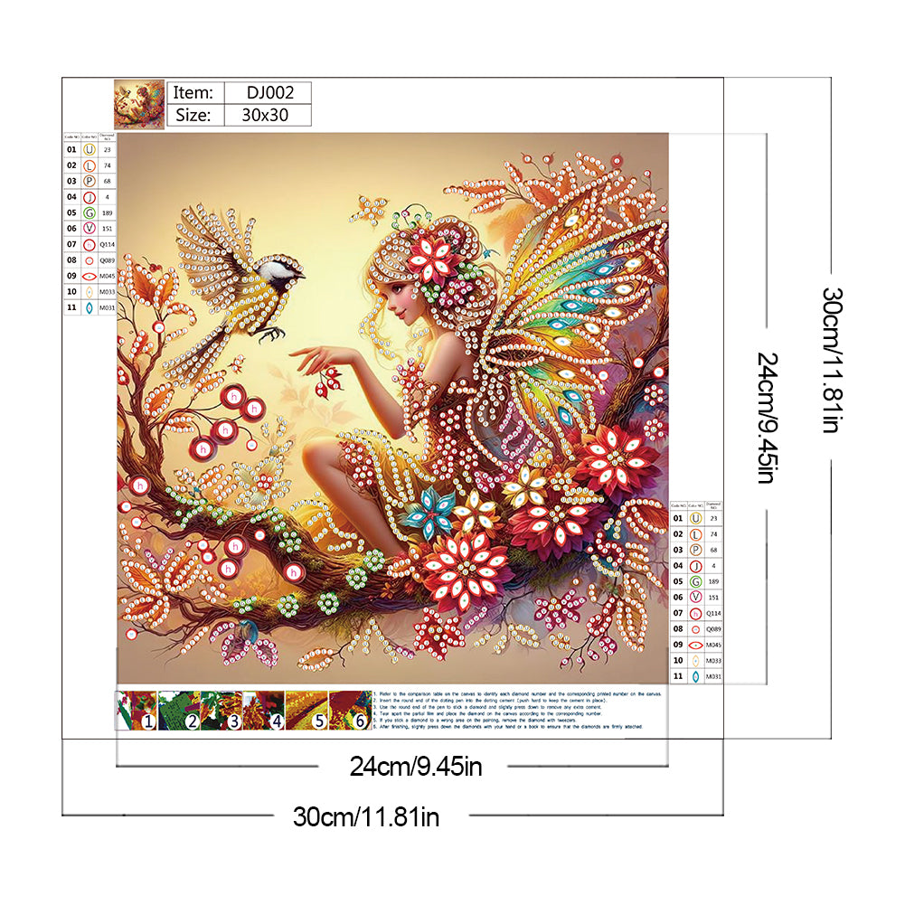 Butterfly Girl - Special Shaped Drill Diamond Painting 30*30CM