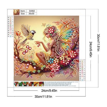 Butterfly Girl - Special Shaped Drill Diamond Painting 30*30CM