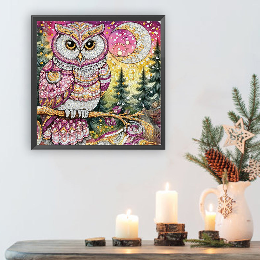 Owl - Special Shaped Drill Diamond Painting 30*30CM
